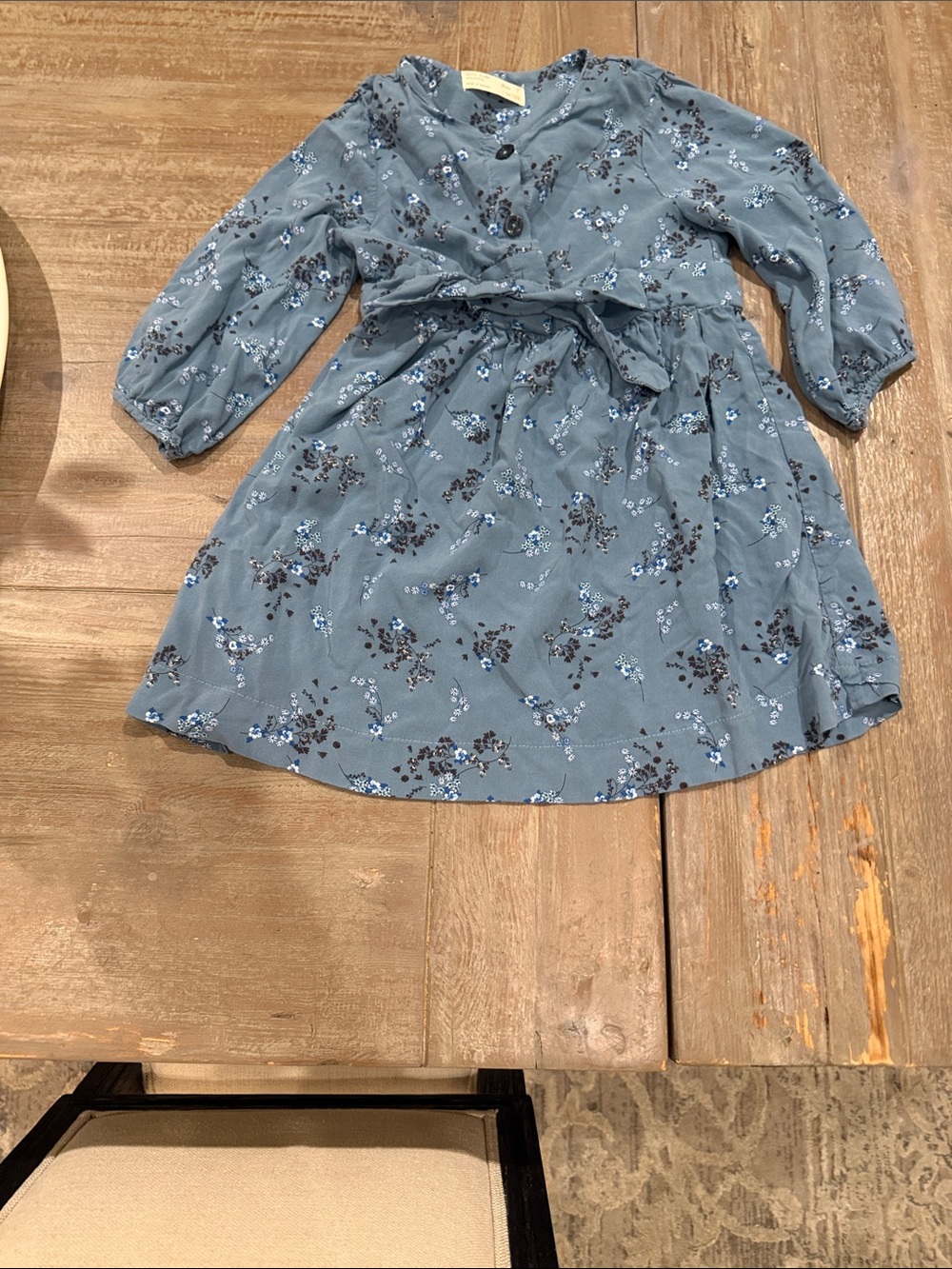 Zara Kids Floral Long Sleeve Dress Size 2-3Y